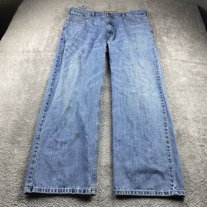 Levis Signature Loose Straight Jeans Mens 38x32 Blue Medium Wash High Rise